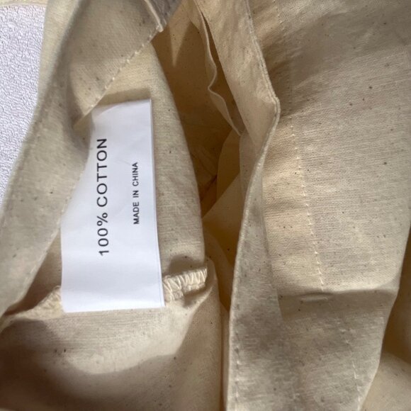 NWOT Floral Reusable Tote Bag Beige Natural - Picture 4 of 4